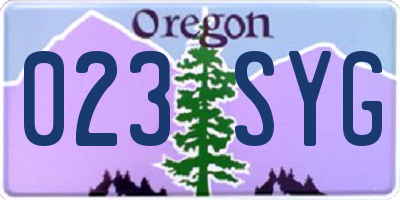 OR license plate 023SYG