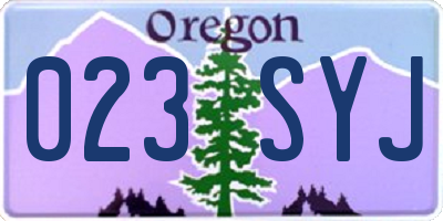 OR license plate 023SYJ