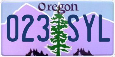 OR license plate 023SYL