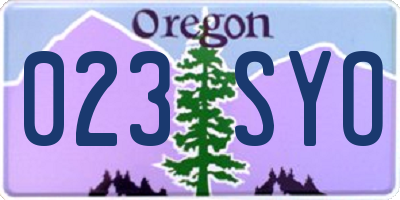 OR license plate 023SYO