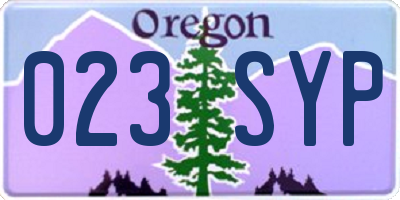 OR license plate 023SYP