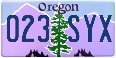 OR license plate 023SYX