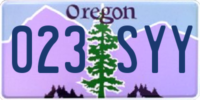 OR license plate 023SYY