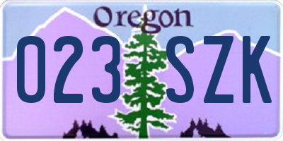 OR license plate 023SZK