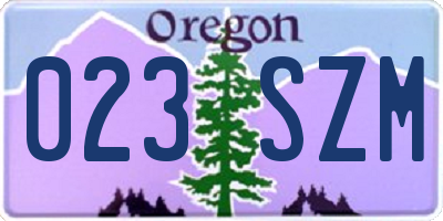 OR license plate 023SZM
