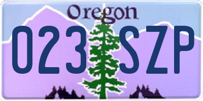 OR license plate 023SZP