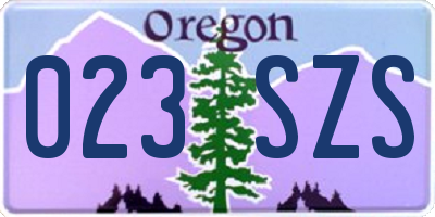 OR license plate 023SZS