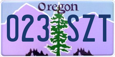 OR license plate 023SZT