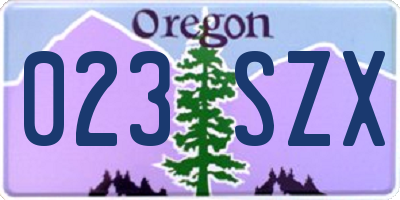 OR license plate 023SZX