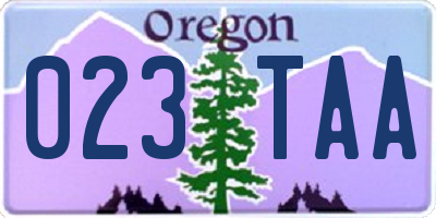 OR license plate 023TAA