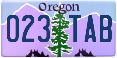 OR license plate 023TAB