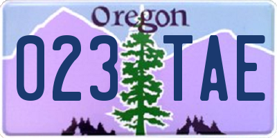OR license plate 023TAE