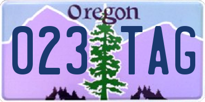 OR license plate 023TAG