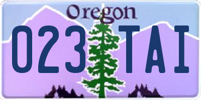 OR license plate 023TAI