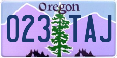 OR license plate 023TAJ