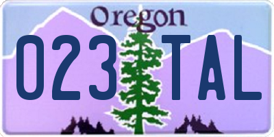 OR license plate 023TAL