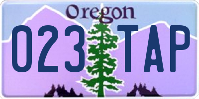 OR license plate 023TAP