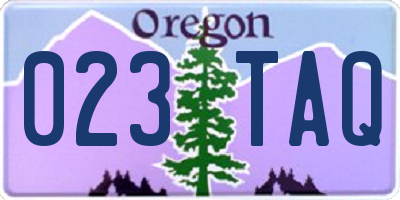OR license plate 023TAQ