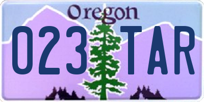 OR license plate 023TAR