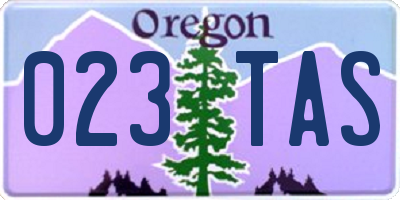 OR license plate 023TAS