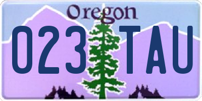 OR license plate 023TAU