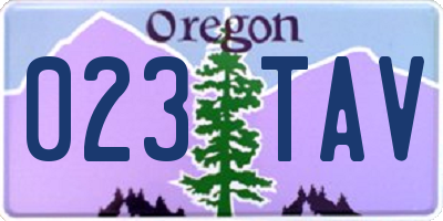 OR license plate 023TAV
