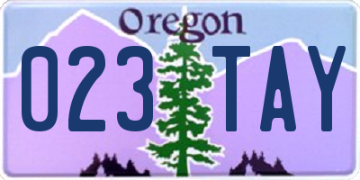 OR license plate 023TAY