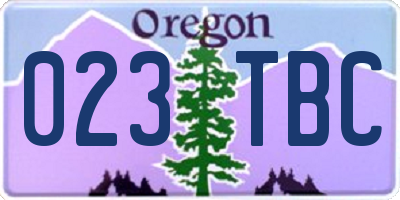 OR license plate 023TBC