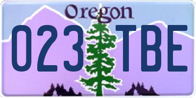 OR license plate 023TBE