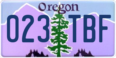 OR license plate 023TBF