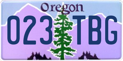 OR license plate 023TBG