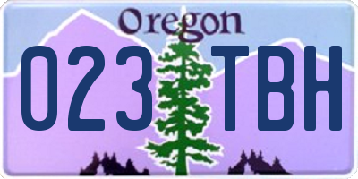 OR license plate 023TBH