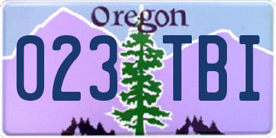 OR license plate 023TBI