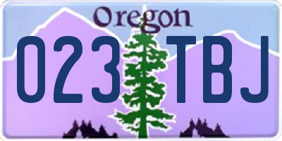 OR license plate 023TBJ