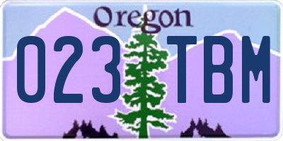 OR license plate 023TBM