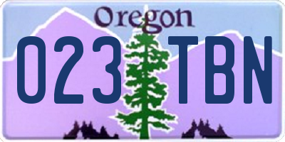 OR license plate 023TBN