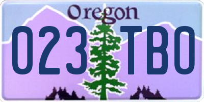 OR license plate 023TBO