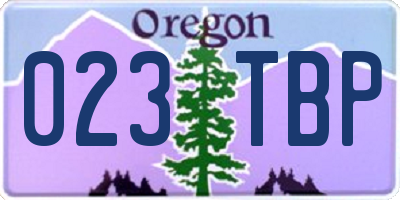 OR license plate 023TBP