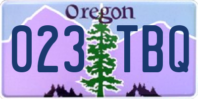 OR license plate 023TBQ