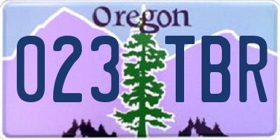OR license plate 023TBR