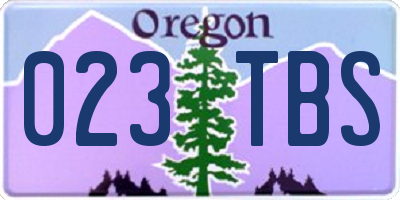 OR license plate 023TBS