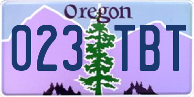 OR license plate 023TBT