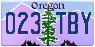 OR license plate 023TBY