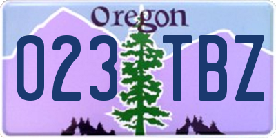 OR license plate 023TBZ