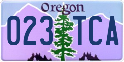 OR license plate 023TCA