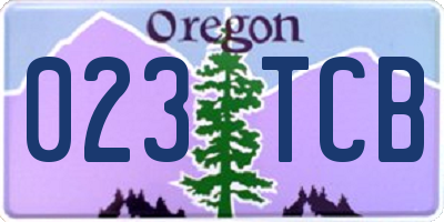OR license plate 023TCB