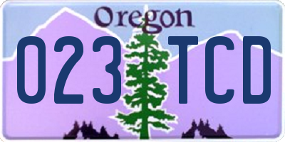 OR license plate 023TCD