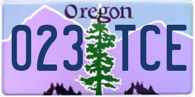 OR license plate 023TCE