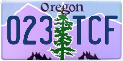 OR license plate 023TCF