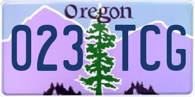 OR license plate 023TCG